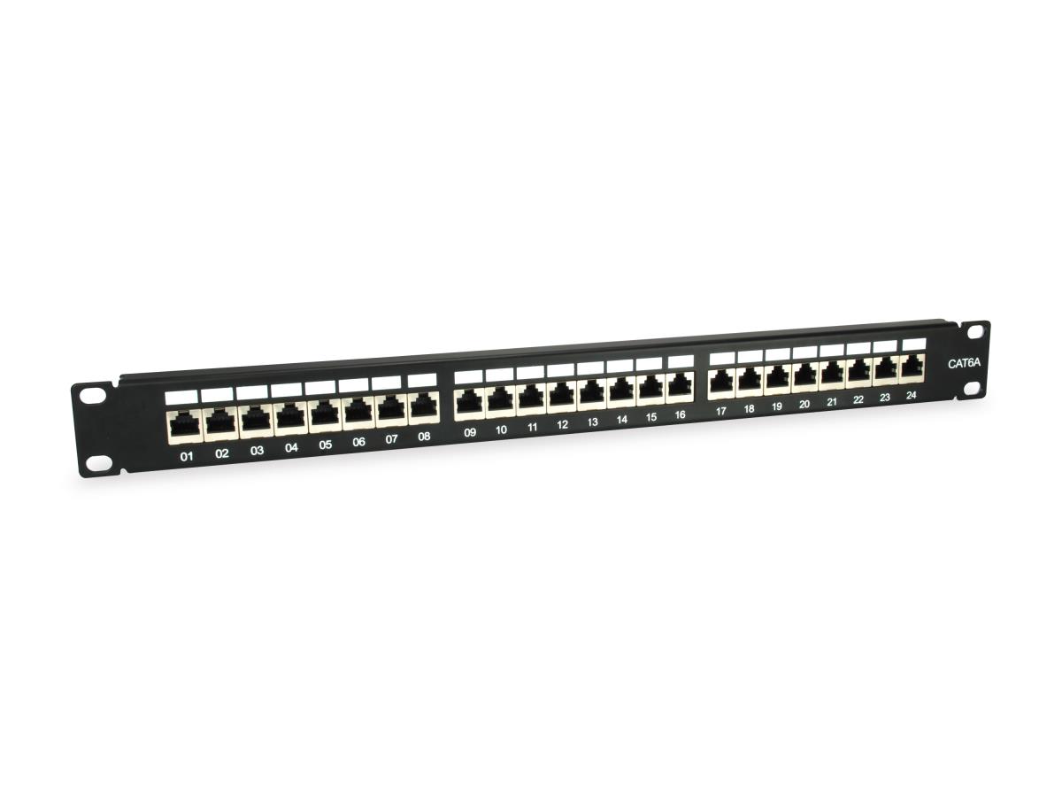 326625 Cat.6A Patch Panel 24-Port 19 Inch 1U black. thumbnail