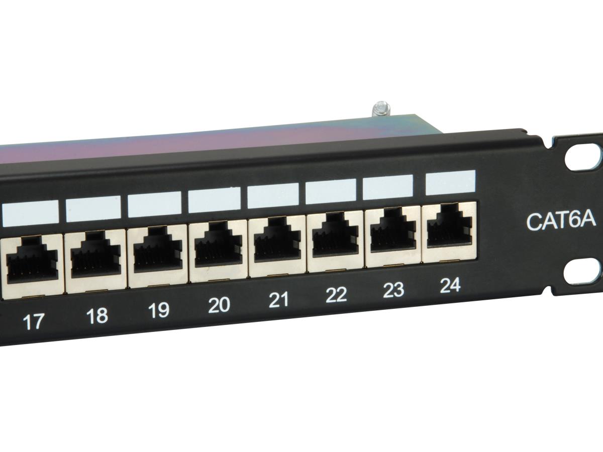 326625 Cat.6A Patch Panel 24-Port 19 Inch 1U black. thumbnail