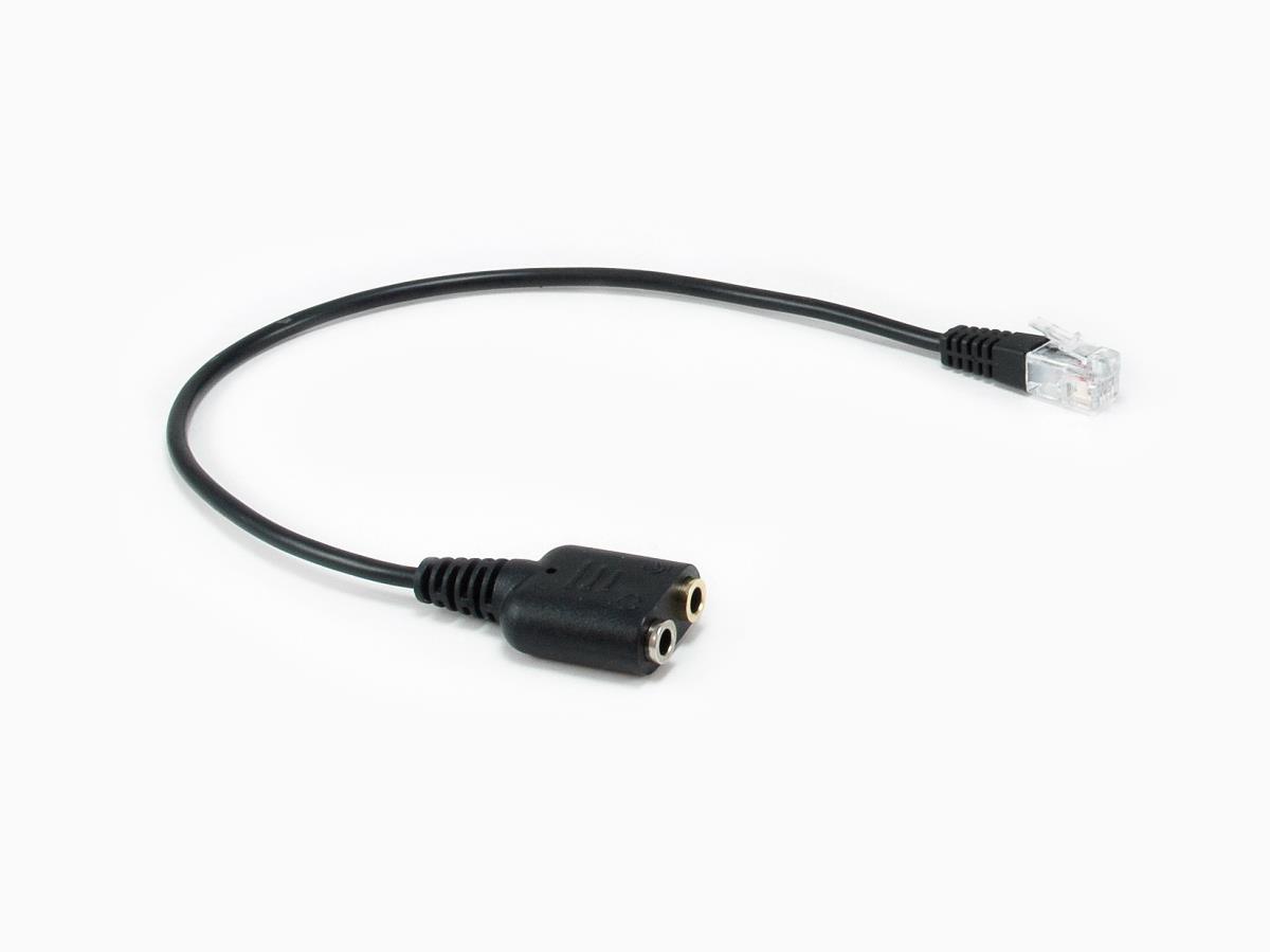 EU Product - Telefonkabel RJ9->2x3.5mm   St/Bu        0.25m schwarz thumbnail