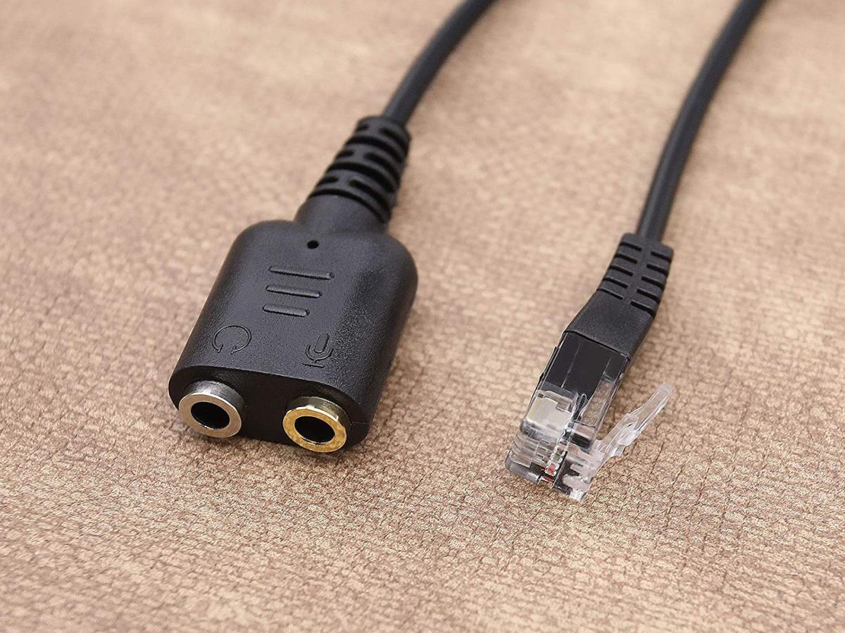EU Product - Telefonkabel RJ9->2x3.5mm   St/Bu        0.25m schwarz thumbnail