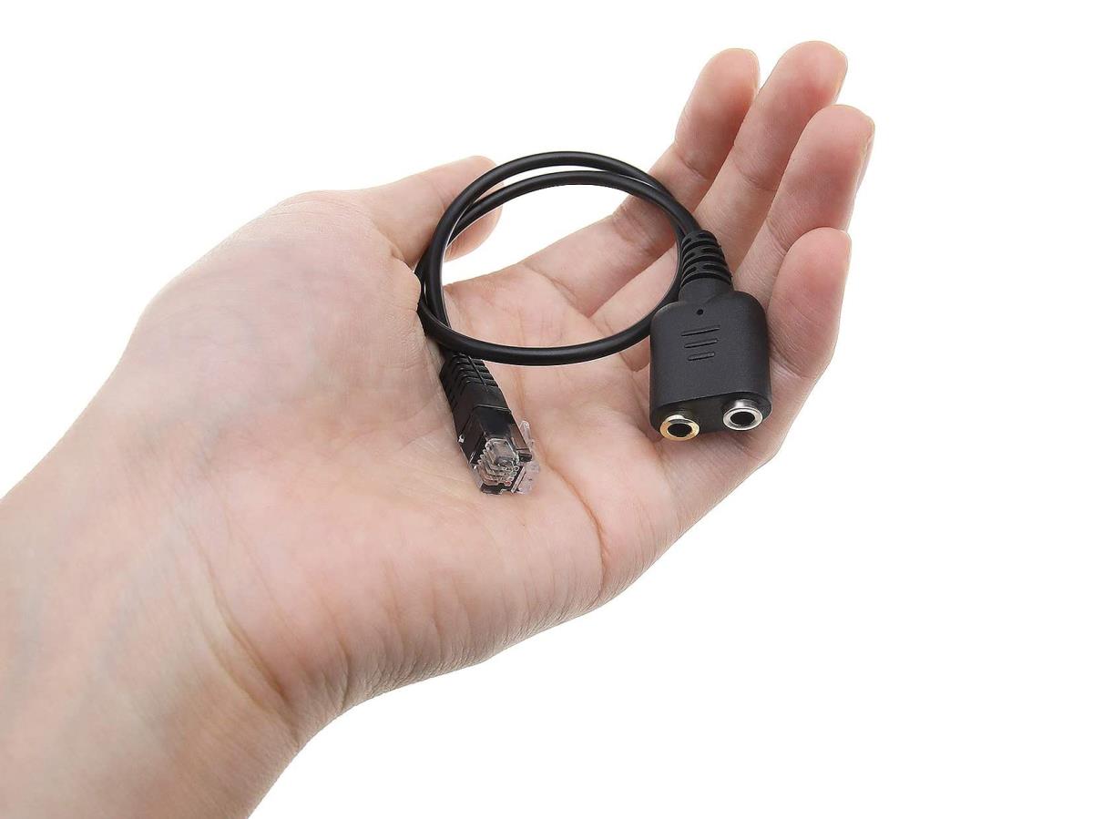 EU Product - Telefonkabel RJ9->2x3.5mm   St/Bu        0.25m schwarz thumbnail