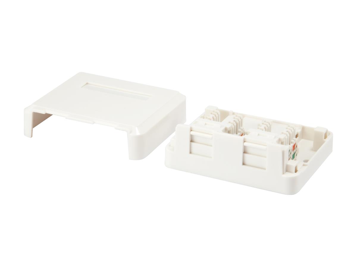 EU Product - Aufputzdose  2-Port Keystone ungeschirmt          wei� Polybeutel thumbnail