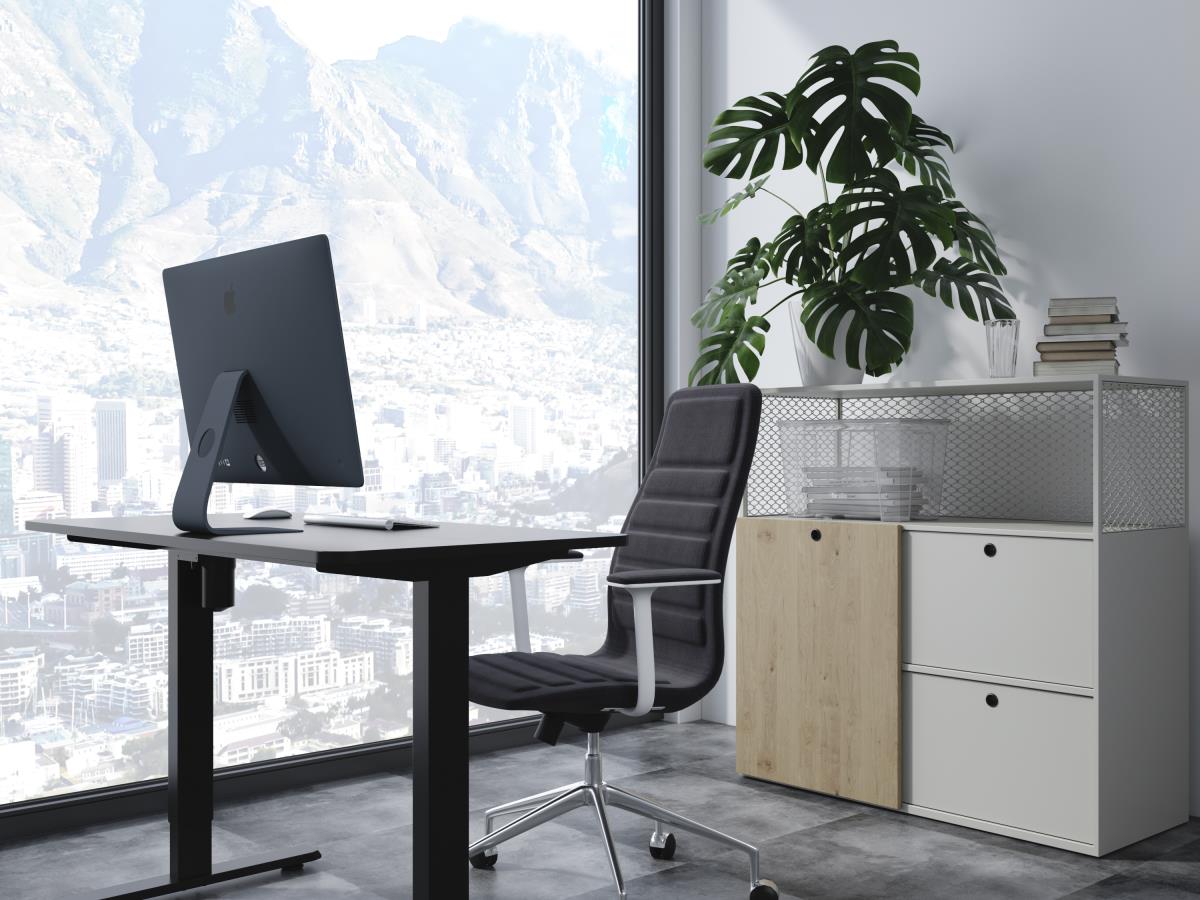 EU Product - ERGO Electric Sit-Stand Desk Frame with Desktop, Black thumbnail
