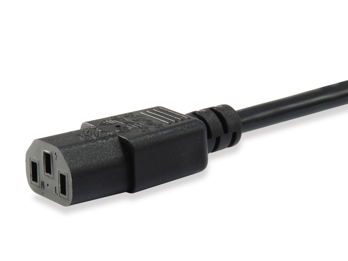 EU Product - Stromkabel CEE 7/7 90�->C13 St/Bu   schwarz  3.00m PVC Polybeutel thumbnail