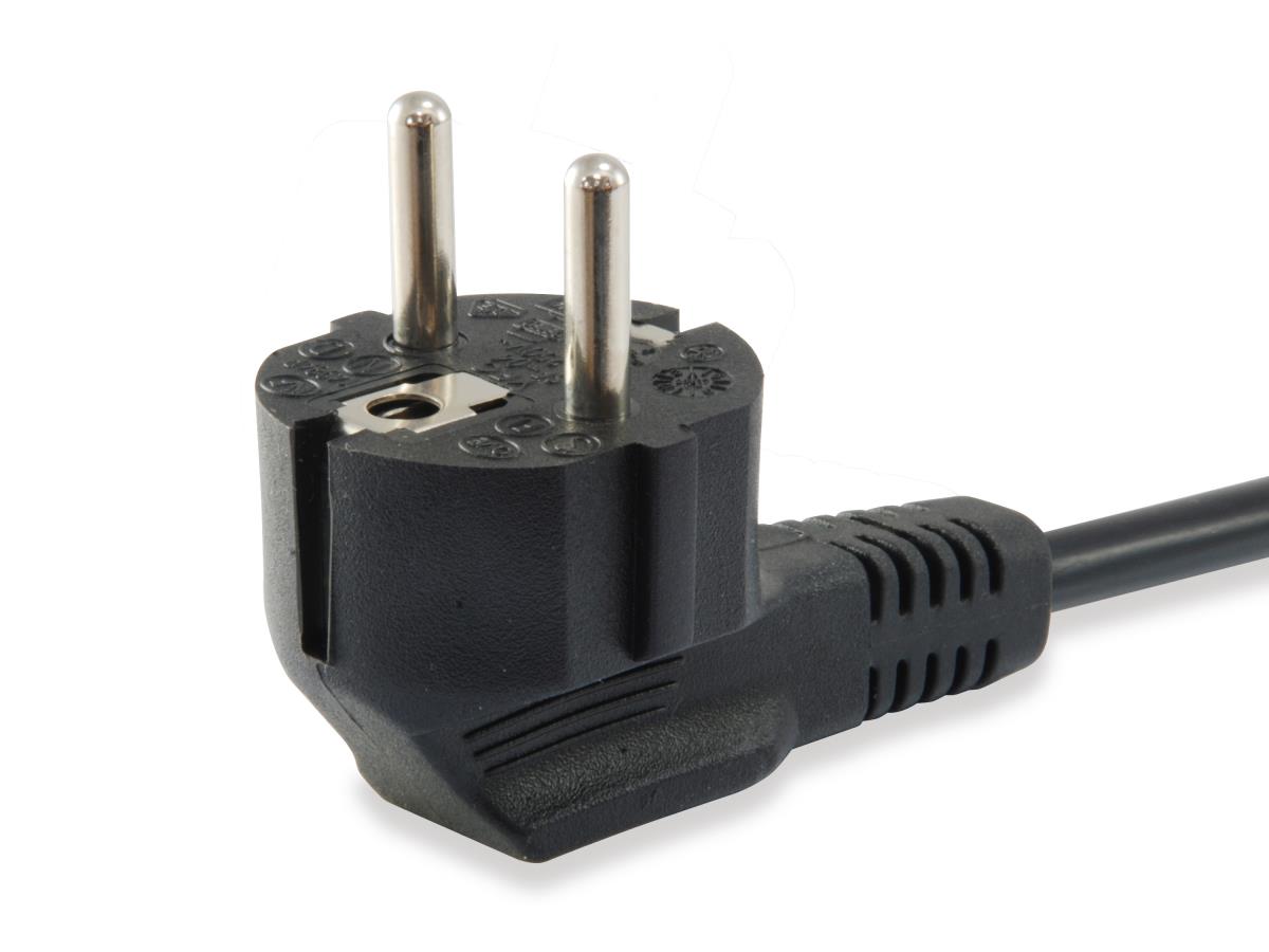 EU Product - Stromkabel CEE 7/7 90�->C13 St/Bu   schwarz  3.00m PVC Polybeutel thumbnail