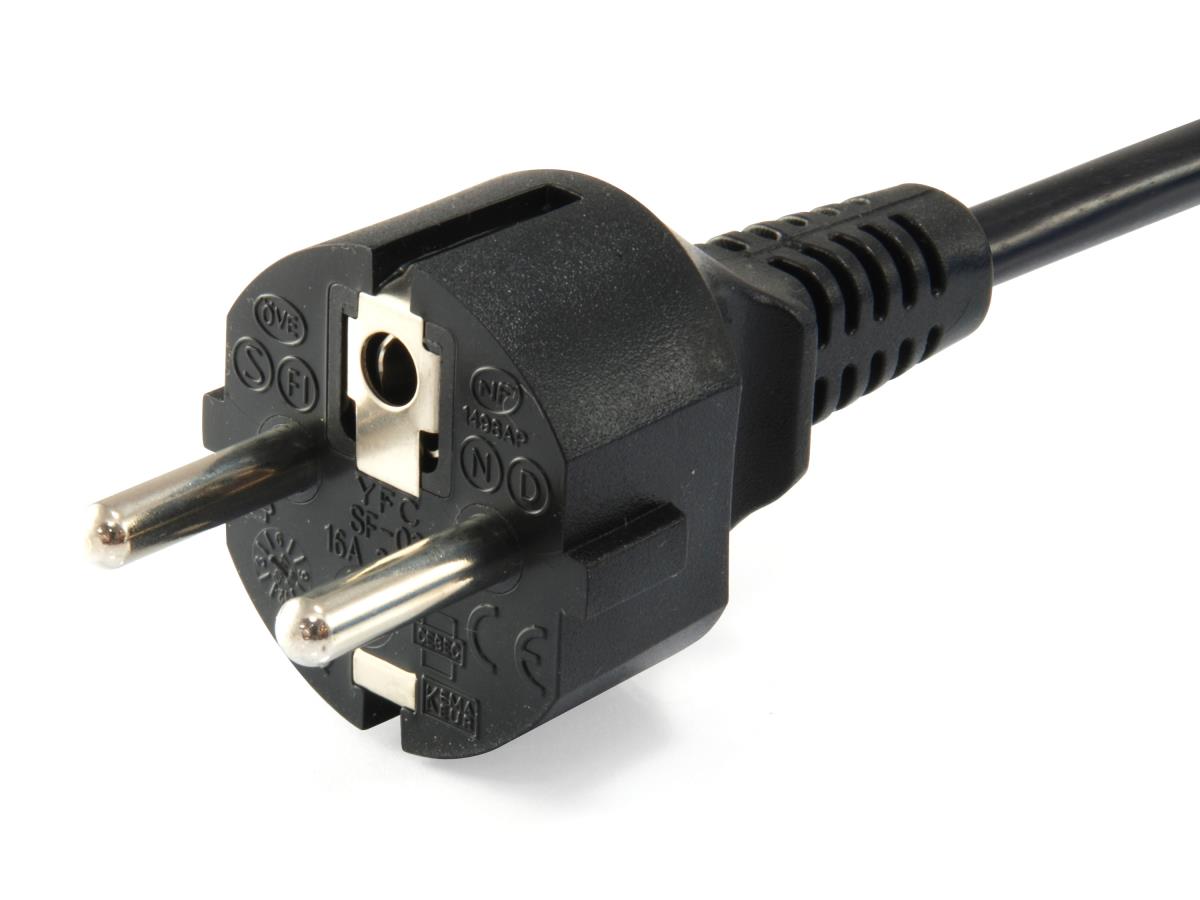 EU Product - Stromkabel CEE 7/7    ->C5  St/Bu   schwarz  3.00m PVC Polybeutel thumbnail