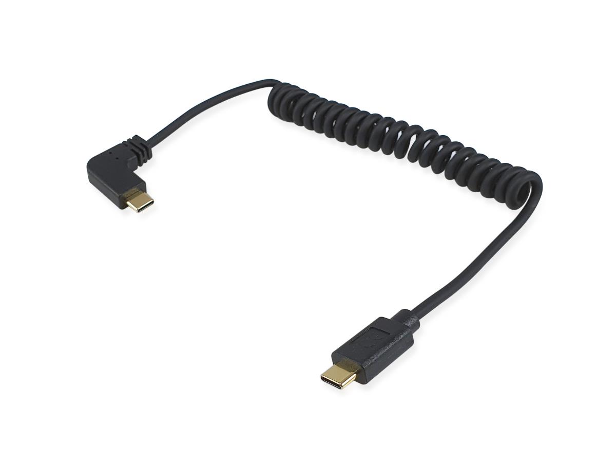 EU Product - Kabel USB-C2.0->C 90�Coil  PD60W  St/St  1.00m schwarz thumbnail