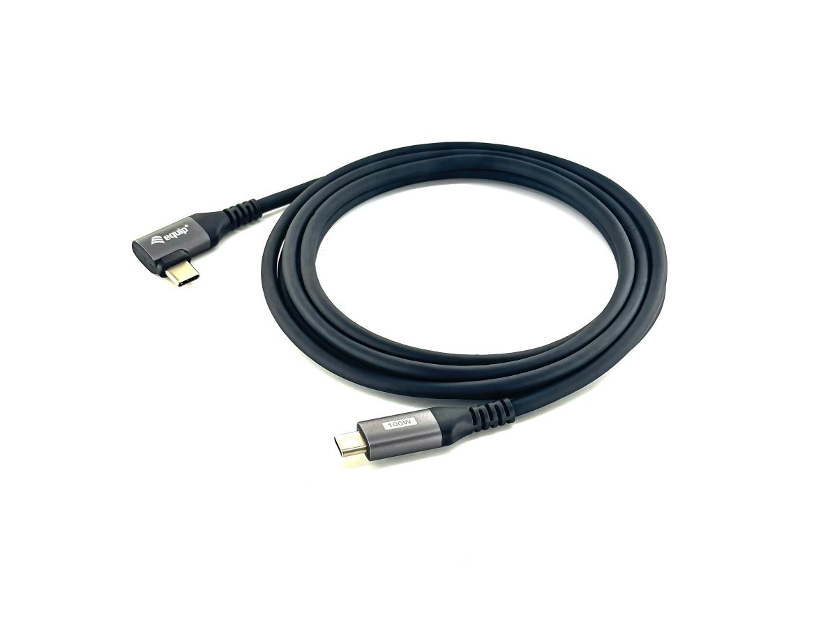 EU Product - Kabel USB-C2.0->C 90�      PD100W St/St  2.00m schwarz thumbnail