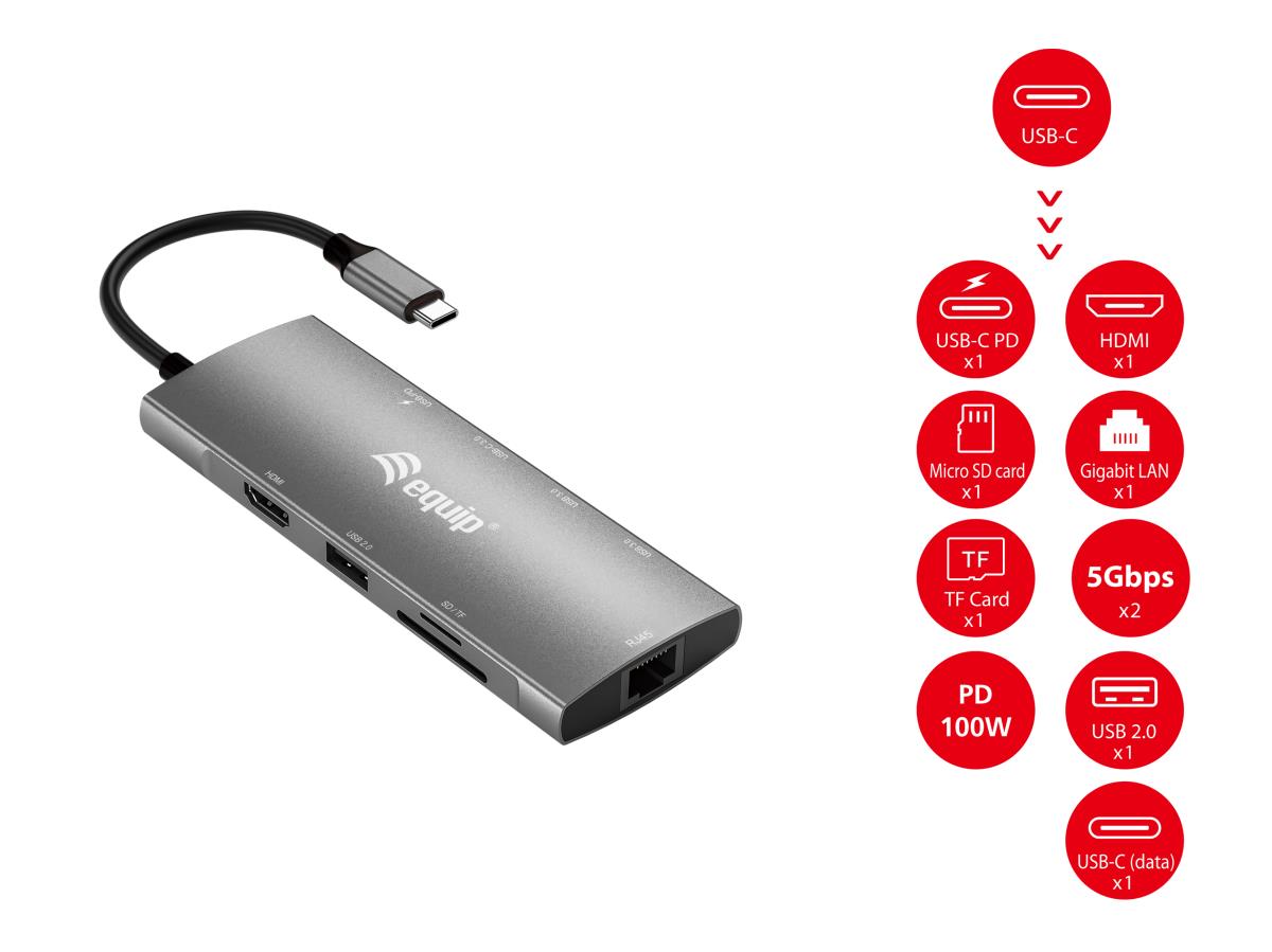 EU Product - Dock  9-1 USB-C->HDMI,GbE,2xUSB-A3.2,USB-C3.2,+  0.25m thumbnail