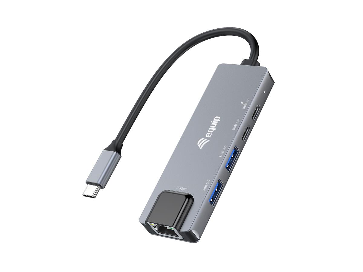 EU Product - Adapter USB-C->RJ45/2xUSB-A/USB-C/PD        0.25m Alu. thumbnail