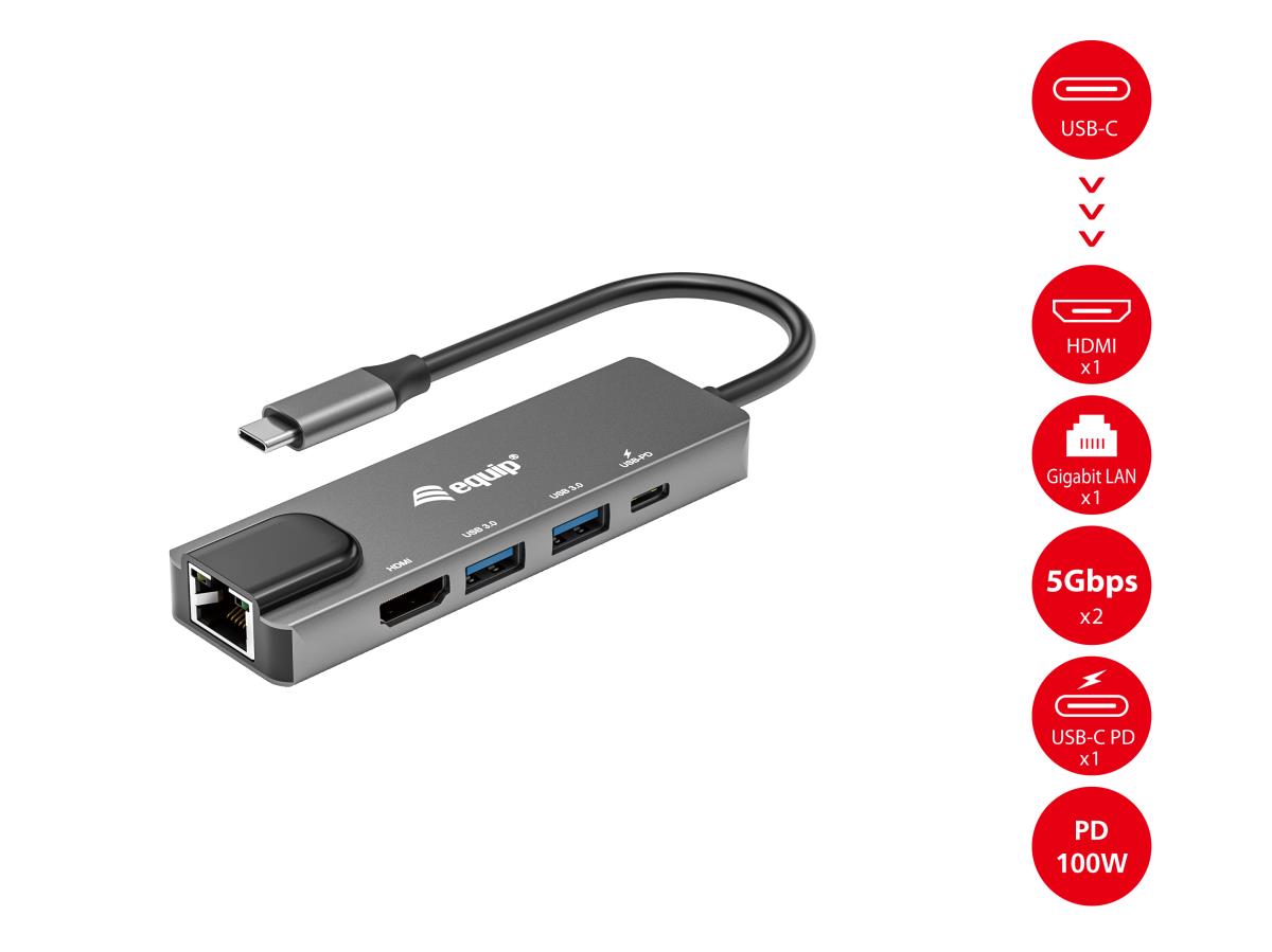 EU Product - Dock  5-1 USB-C->HDMI,2xUSB-A,GbE,100W USB-C     0.25m thumbnail