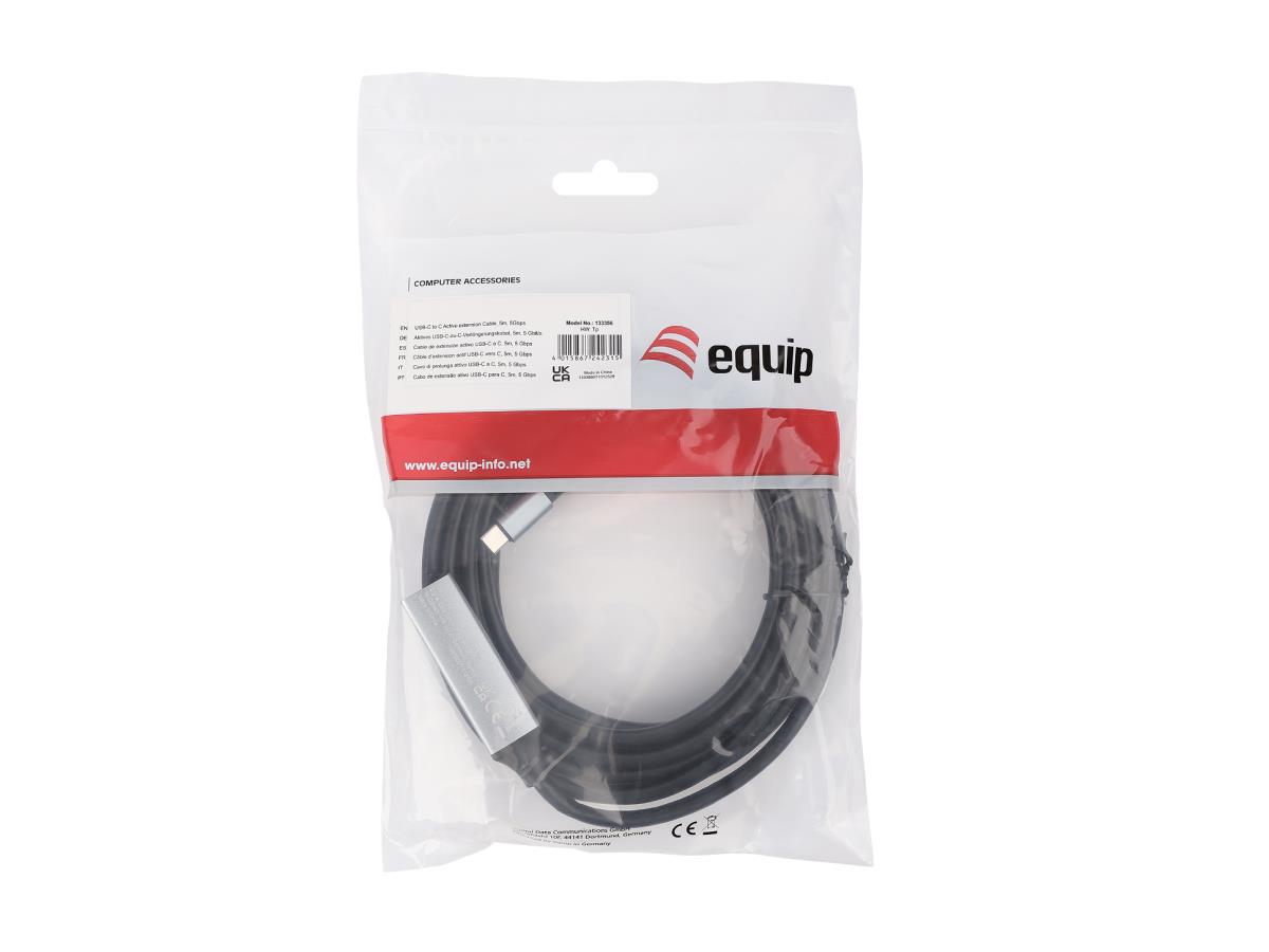 EU Product - Kabel USB-C3.2->C Gen1 Akt.Erweit.St/Bu  5.00m schwarz thumbnail