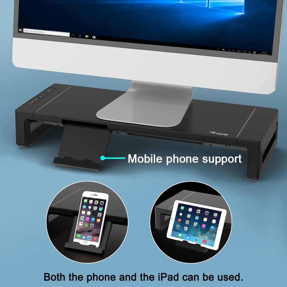 EU Product - Monitortischerh�hung 4xUSB-A/USB-C/+      25Kg schwarz thumbnail