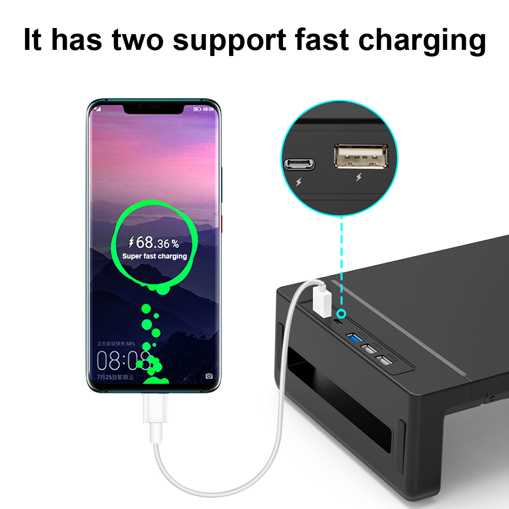 EU Product - Monitortischerh�hung 4xUSB-A/USB-C/+      25Kg schwarz thumbnail