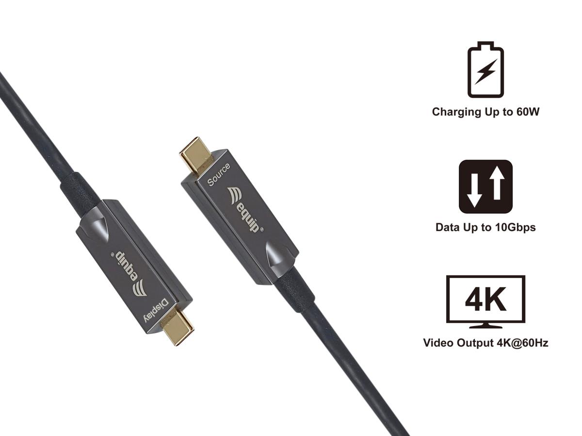 EU Product - Kabel USB-C3.2->C AOC  4K  PD60W  St/St 15.00m schwarz thumbnail