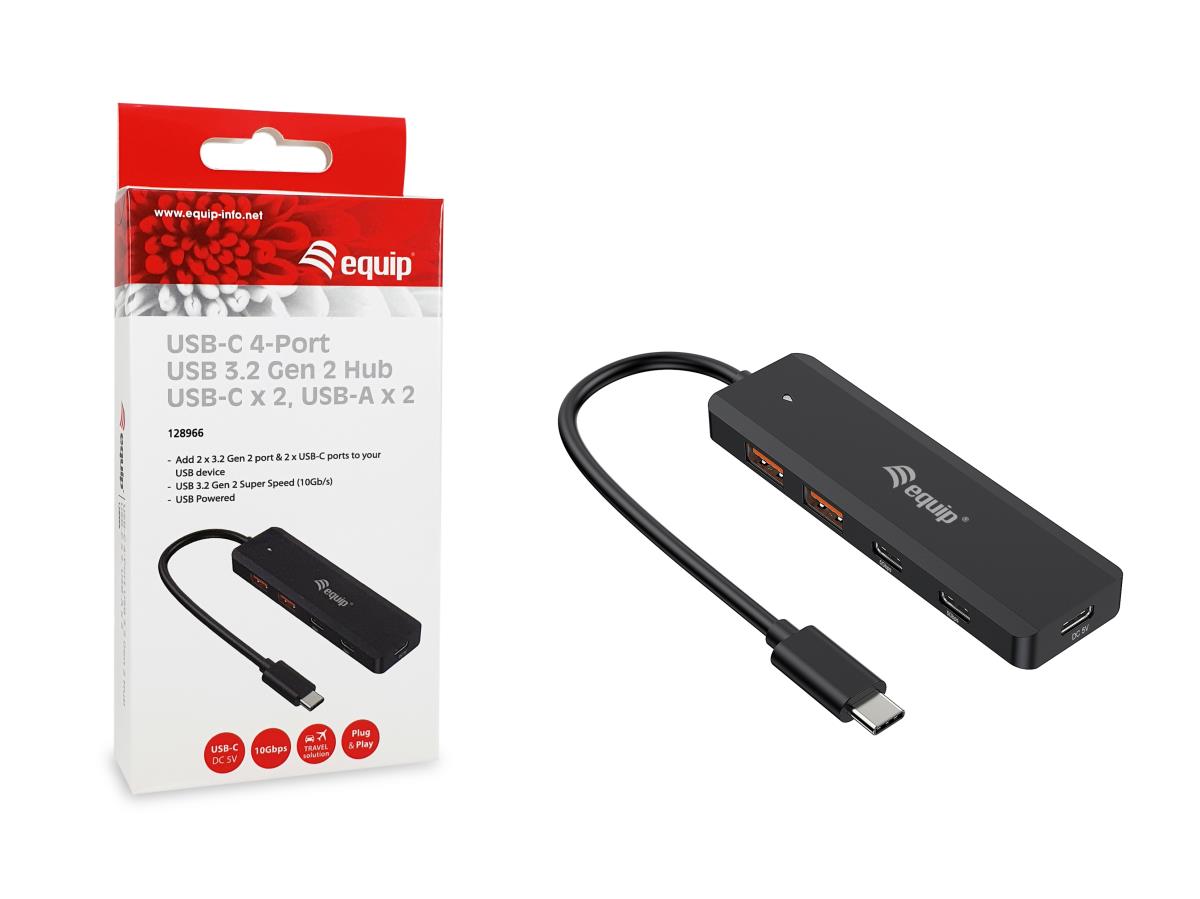 EU Product - 4-Port USB-C3.2-Hub->2xUSB-A 3.2/2xUSB-C/USB-C  10Gbps thumbnail