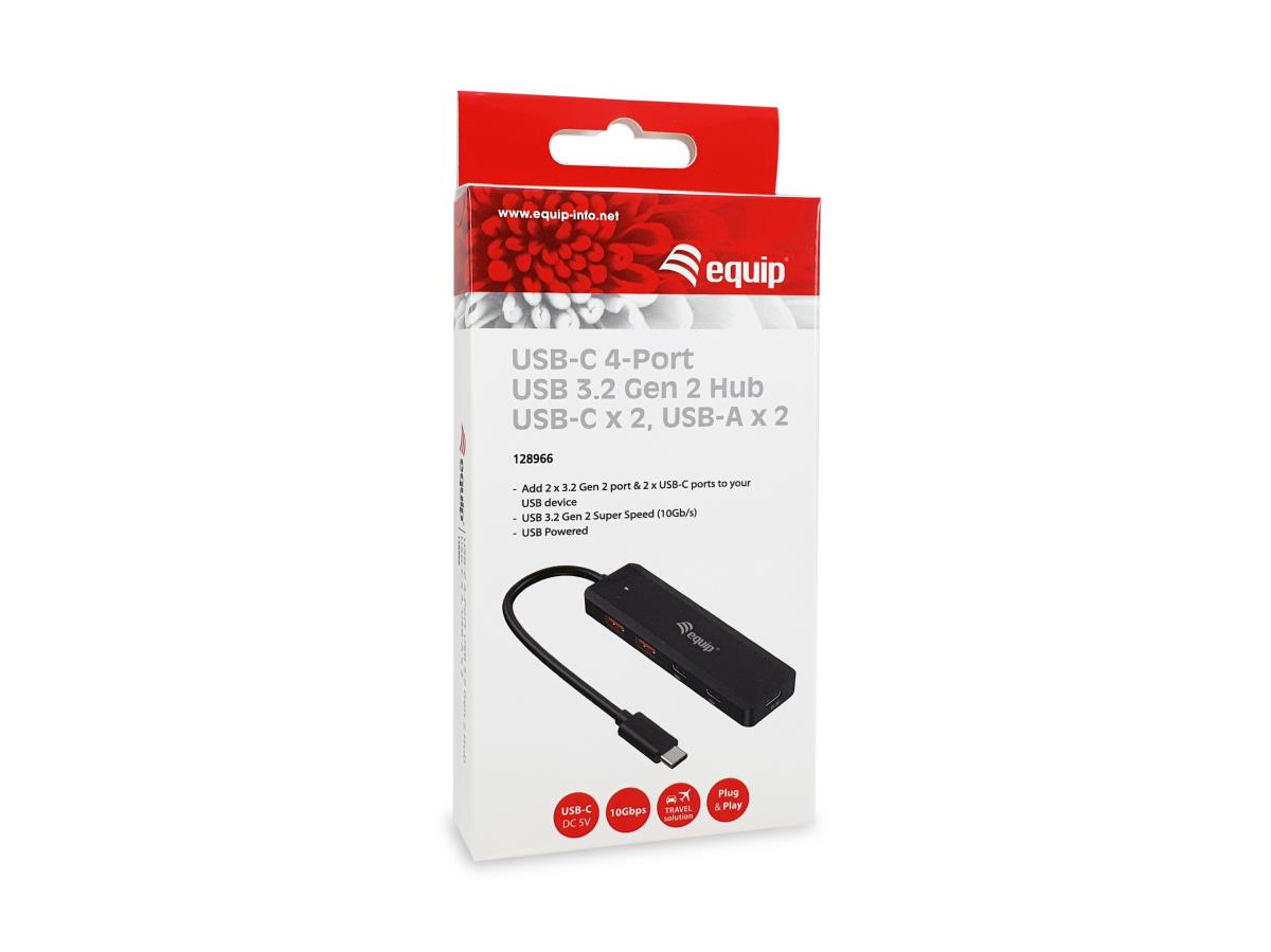 EU Product - 4-Port USB-C3.2-Hub->2xUSB-A 3.2/2xUSB-C/USB-C  10Gbps thumbnail