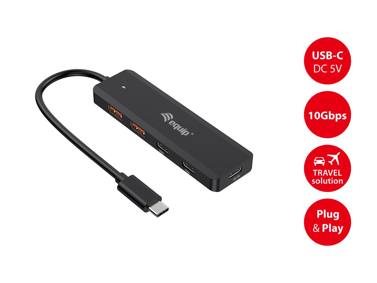 EU Product - 4-Port USB-C3.2-Hub->2xUSB-A 3.2/2xUSB-C/USB-C  10Gbps thumbnail