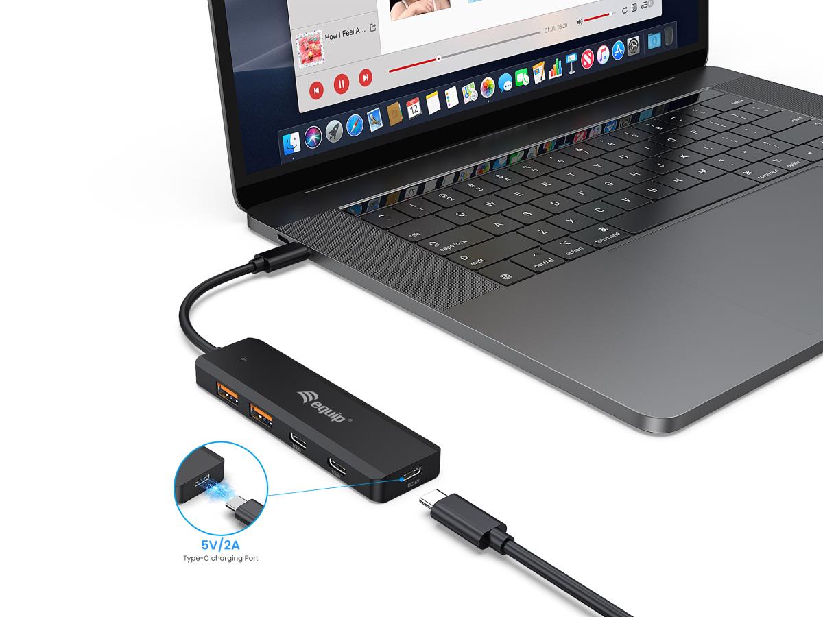 EU Product - 4-Port USB-C3.2-Hub->2xUSB-A 3.2/2xUSB-C/USB-C  10Gbps thumbnail