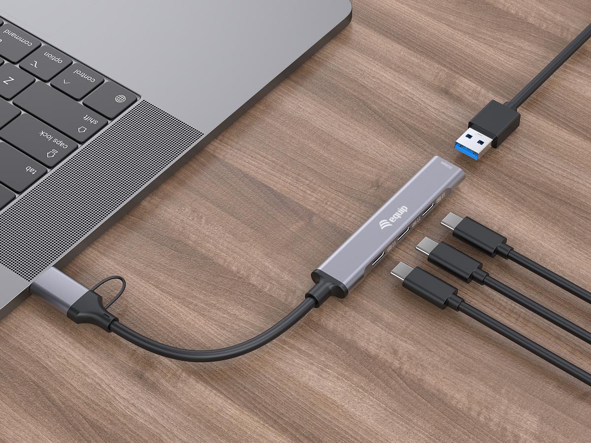EU Product - 4-Port USB-C3.2-Hub->3xUSB-C/USB-A +USB-A Adapt.10Gbps thumbnail
