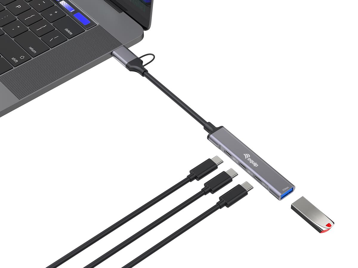EU Product - 4-Port USB-C3.2-Hub->3xUSB-C/USB-A +USB-A Adapt.10Gbps thumbnail