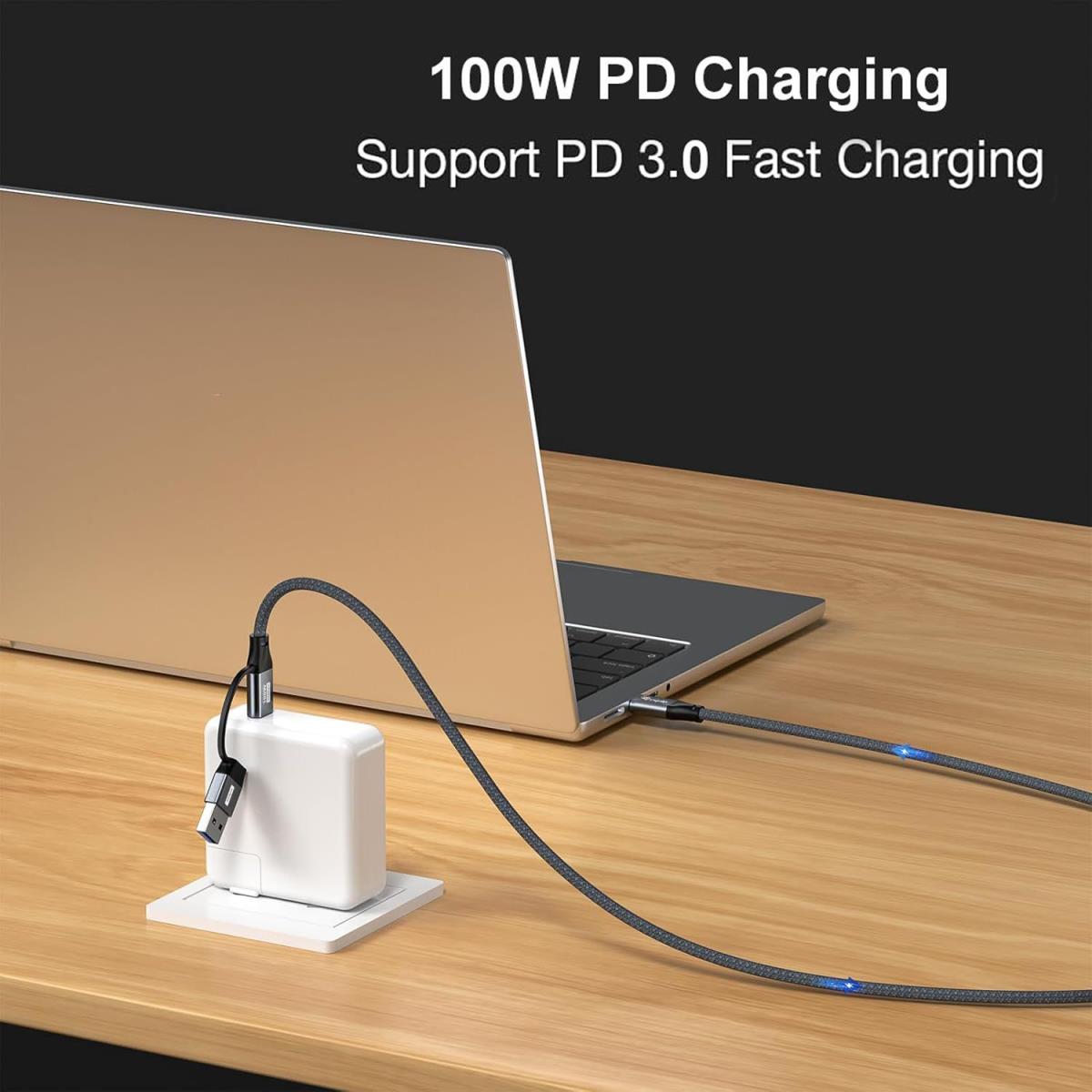 EU Product - Kabel USB-C3.2->C/A Gen2x2 PD100W St/St  2.00m schwarz thumbnail