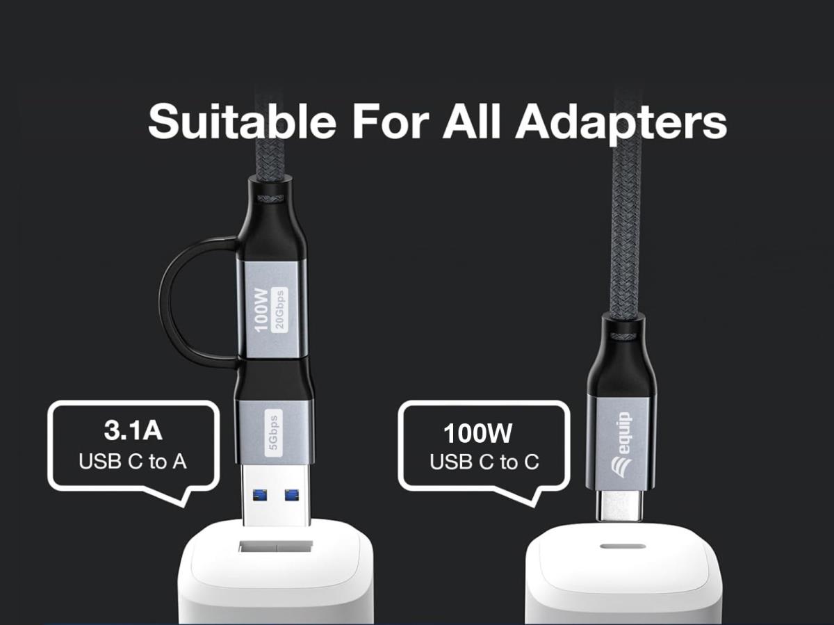 EU Product - Kabel USB-C3.2->C/A Gen2x2 PD100W St/St  3.00m schwarz thumbnail