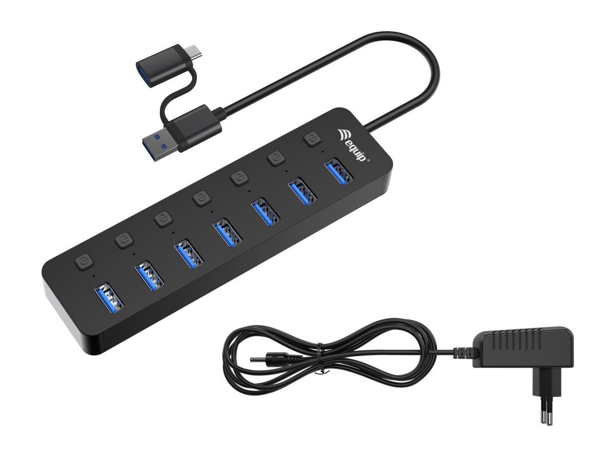 EU Product - 7-Port USB-A3.2-Hub->7xUSB-A 3.2 +USB-C Adapter  5Gbps thumbnail