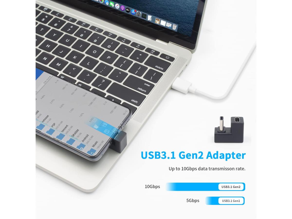 EU Product - Adapter USB-C->USB-C 180�          10Gbps PD 100W 2Stk thumbnail