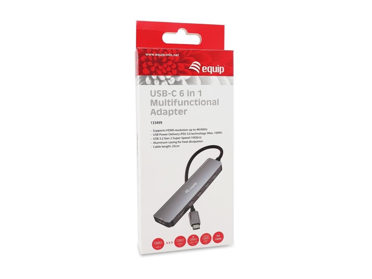 EU Product - Adapter USB-C->HDMI/3xUSB-C/USB PD 4K/ 60Hz 0.25m Alu. thumbnail