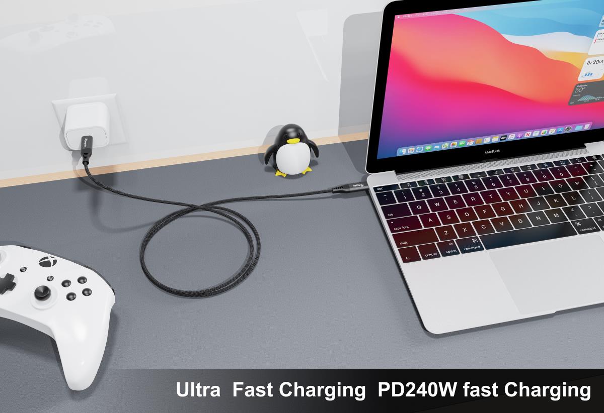 EU Product - Kabel USB-C4.0->C 80Gbps   PD240W St/St  1.20m schwarz thumbnail