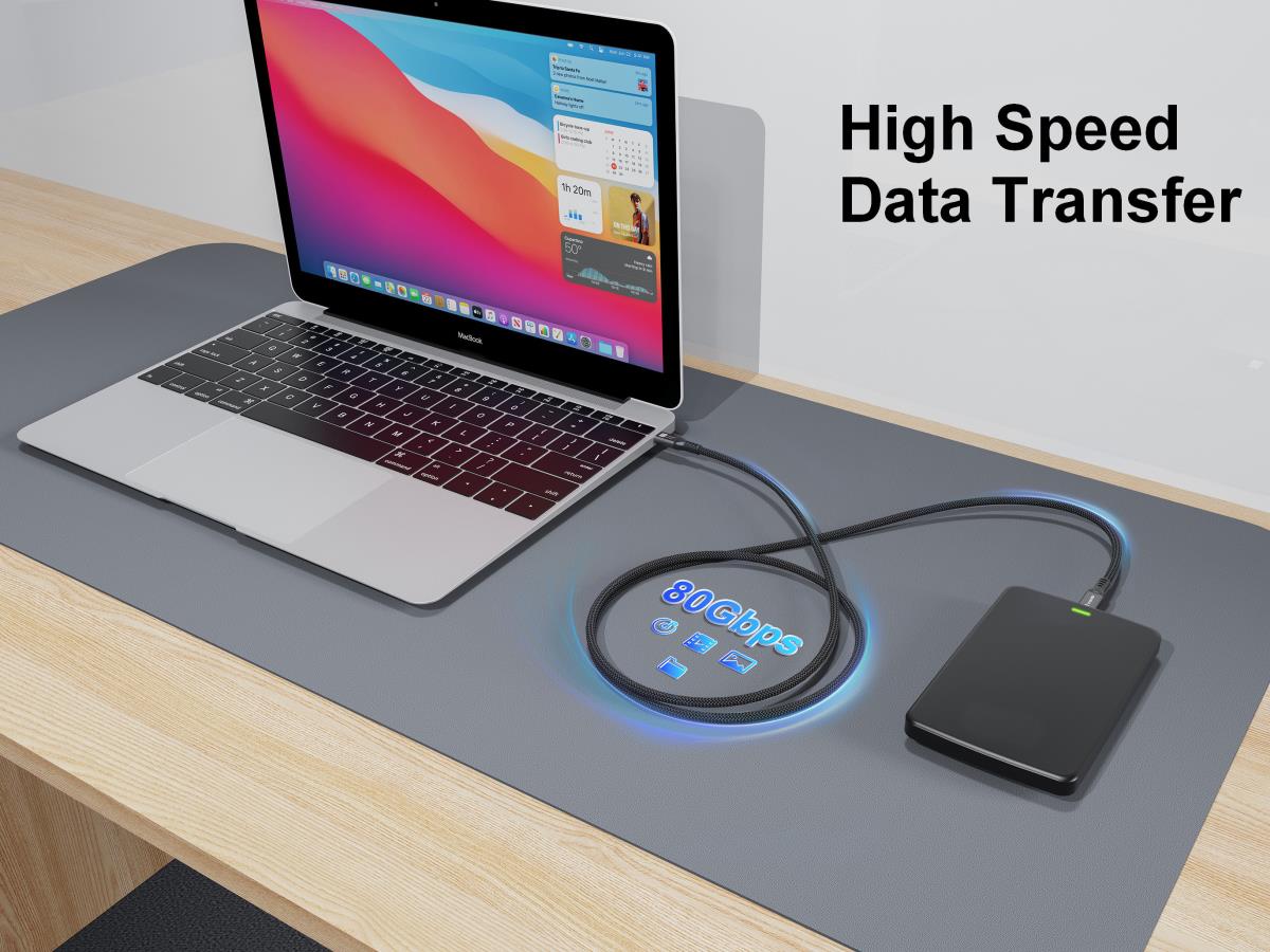 EU Product - Kabel USB-C4.0->C 80Gbps   PD240W St/St  2.00m schwarz thumbnail