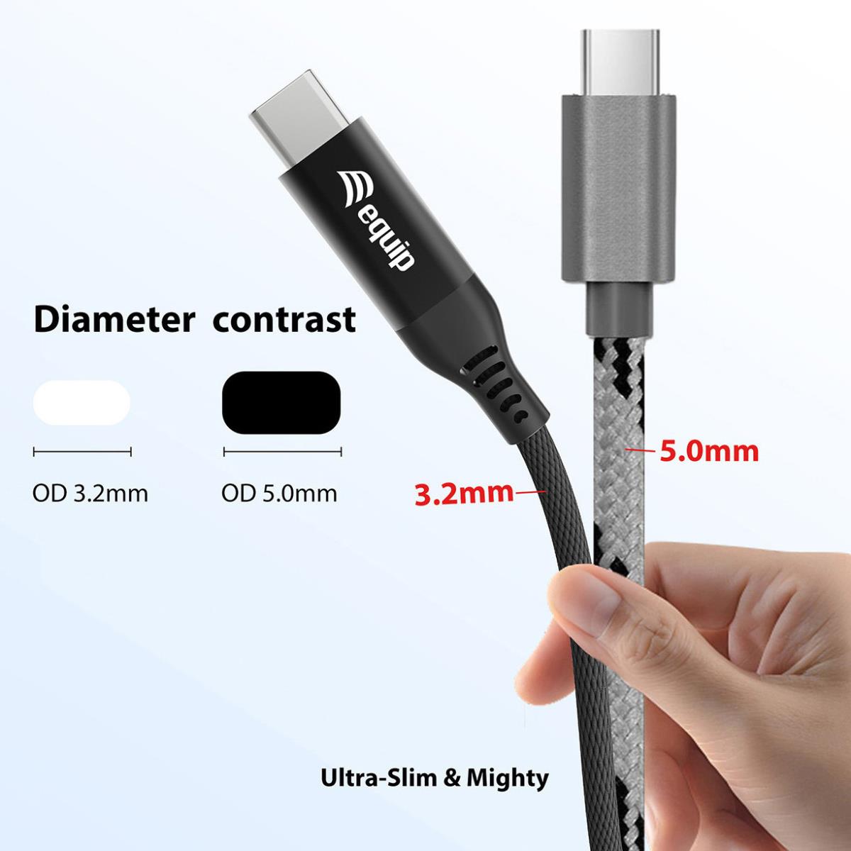 EU Product - Kabel USB-C4.0->C Slim     PD240W St/St  1.20m schwarz thumbnail