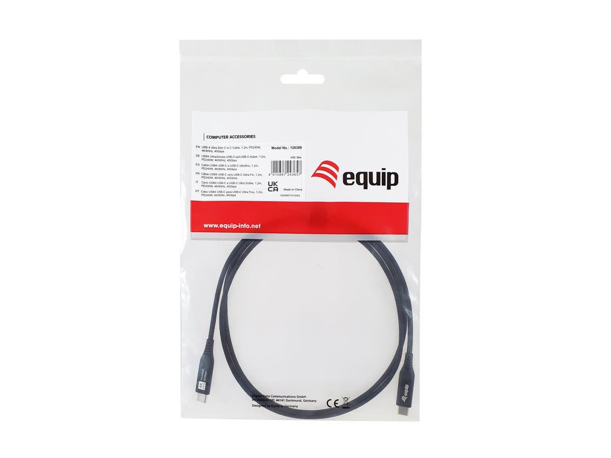 EU Product - Kabel USB-C4.0->C Slim     PD240W St/St  1.20m schwarz thumbnail