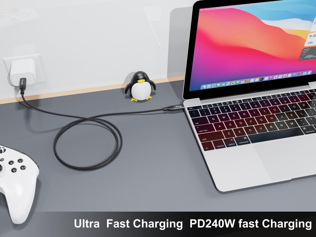 EU Product - Kabel USB-C4.0->C Slim     PD240W St/St  1.20m schwarz thumbnail