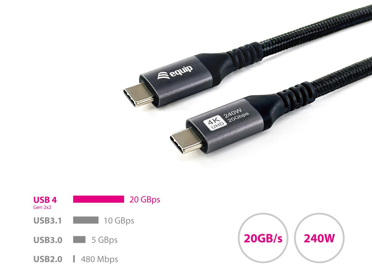 EU Product - Kabel USB-C4.0->C Gen2x2   PD100W St/St  3.00m schwarz thumbnail