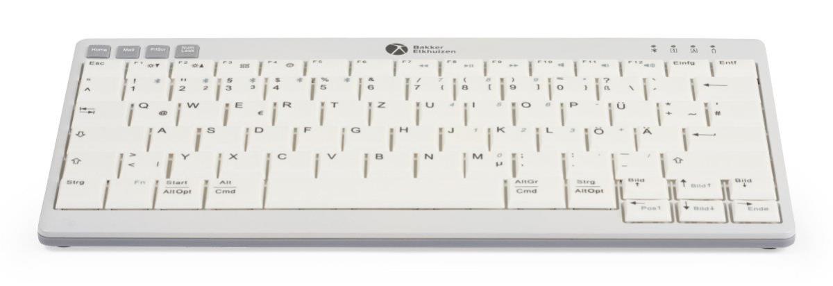 BakkerElkhuizen Ultraboard 950 Compact Wireless/Wired Multimedia keyboard; supoprt for 2.4Ghz RF; Bluetooth and/or USB-C and USB-A connection. Adjustable rear height; concave scissor key caps; hotkeys; integrated multimedia keys; and status LEDs for effic thumbnail