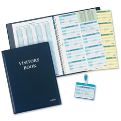 PU Leather GDPR Visitor Book 100 Name Badges & Security Sheet thumbnail