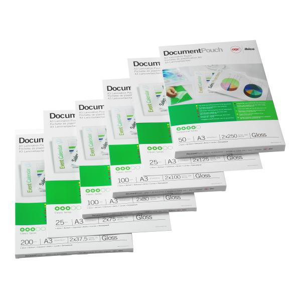 3740486 A3 Gloss Document Pouch 75 micron 25Pk thumbnail