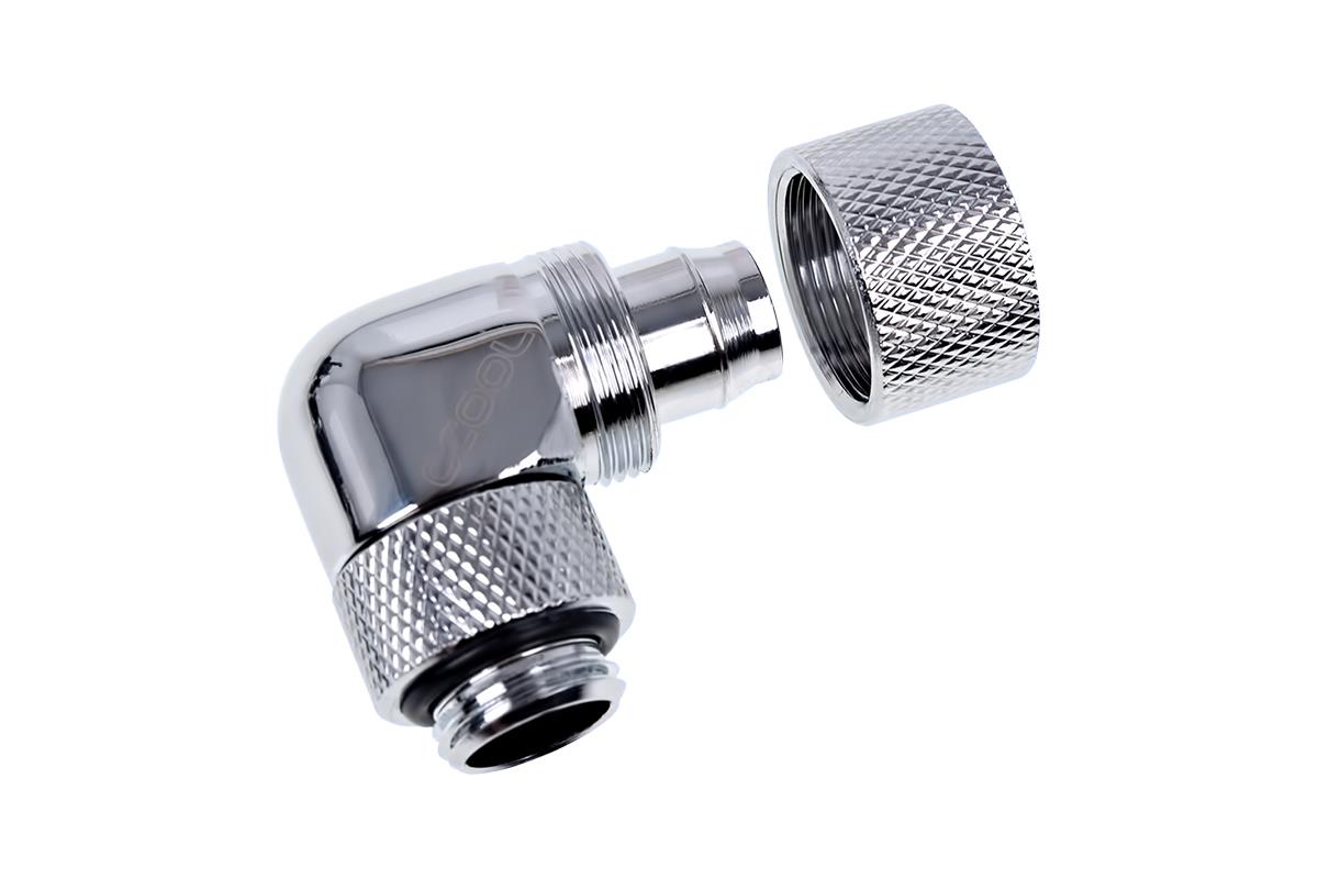 Eiszapfen 13/10mm Threaded Rotatable 90 Degree G1 / 4 Fitting - Chrome thumbnail