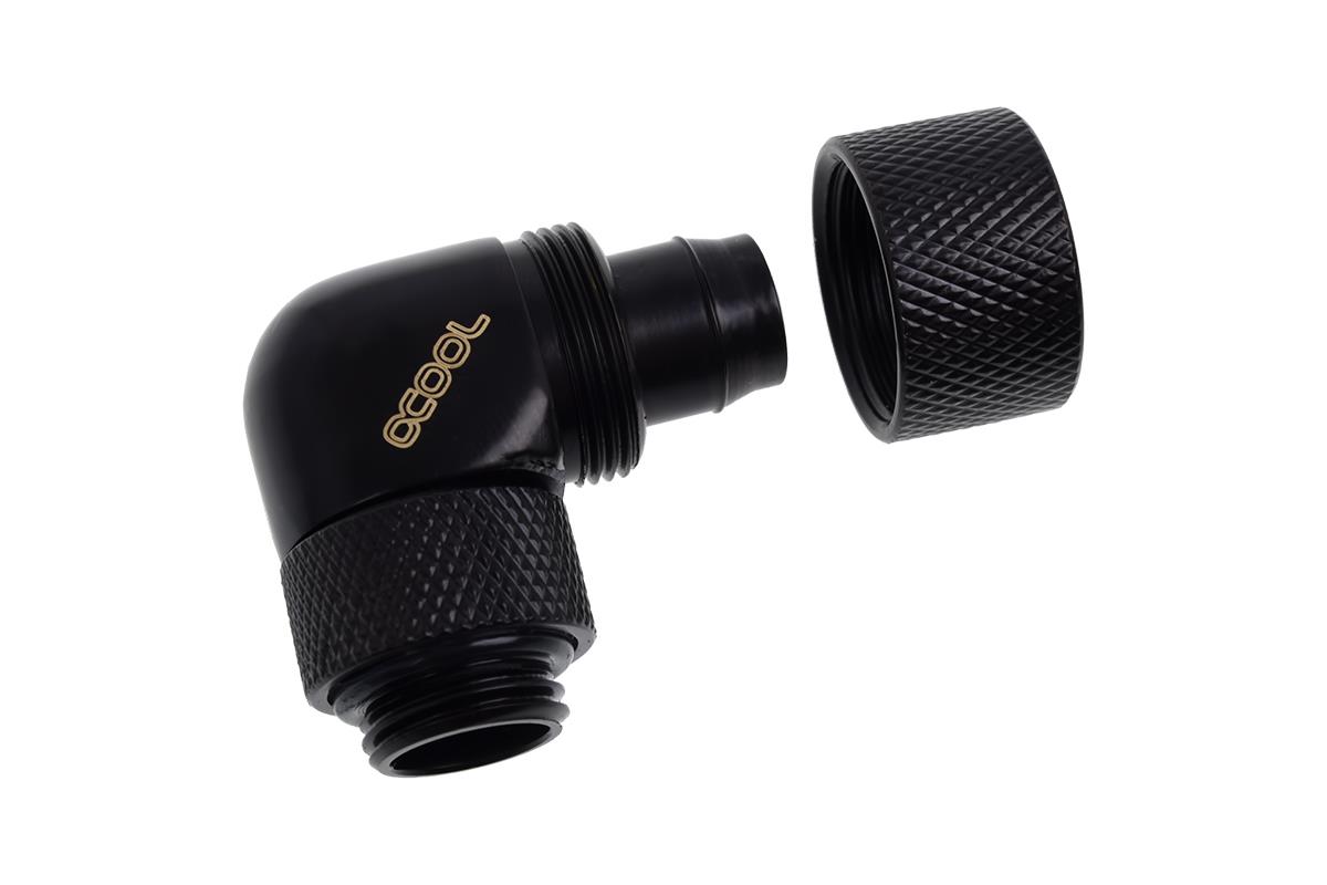 Eiszapfen 13/10mm Threaded Rotatable 90 Degree G1 / 4 Fitting - Black thumbnail