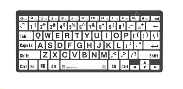XLPrint Bluetooth Black on White UK PC Keyboard thumbnail