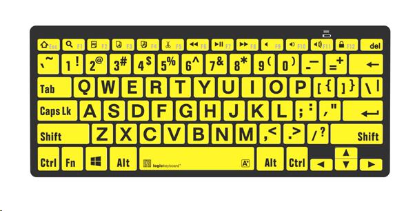 XLPrint Bluetooth Black on Yellow UK PC Keyboard thumbnail