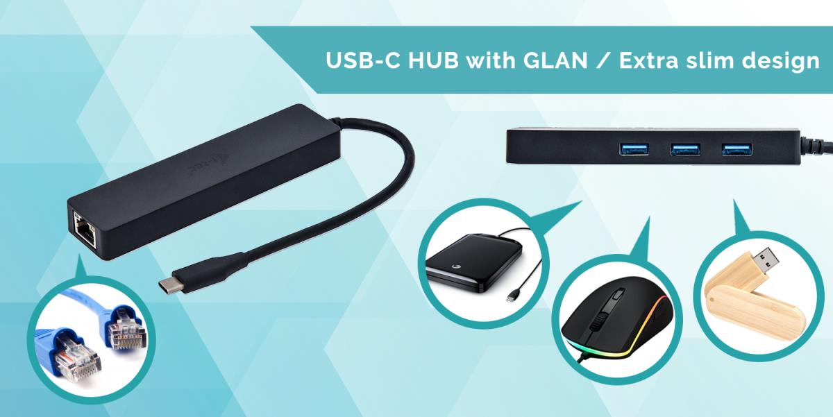 I-TEC USB-C SLIM HUB + GLAN thumbnail