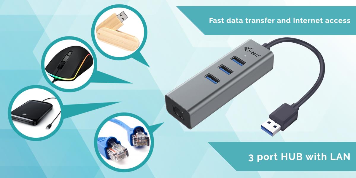 I-TEC USB 3.0 METAL HUB + GLAN thumbnail