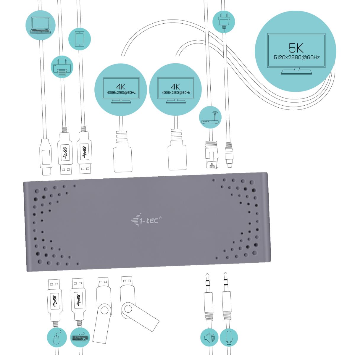 EU Product - D USB 3.0 USB-C 5K Universal Dual Docking Station thumbnail