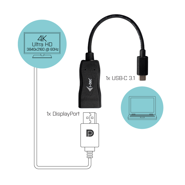 I-TEC USB-C DP ADAPTER 4K/60HZ thumbnail