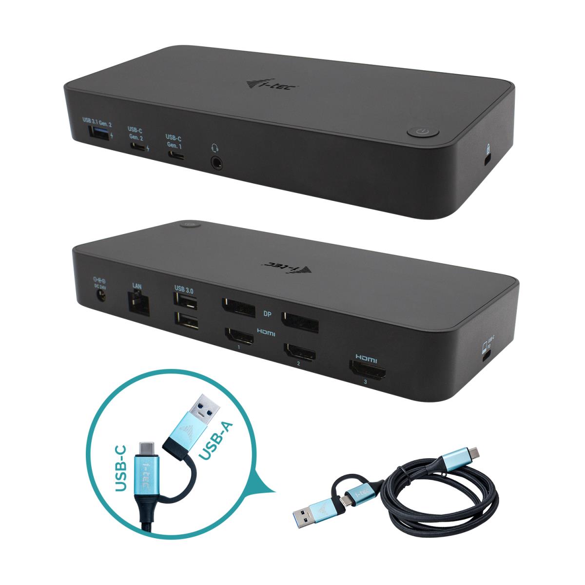 EU Product - D I-TEC USB 3.0/USB-C Tripledock mit PD 100W 3x4K 60Hz thumbnail