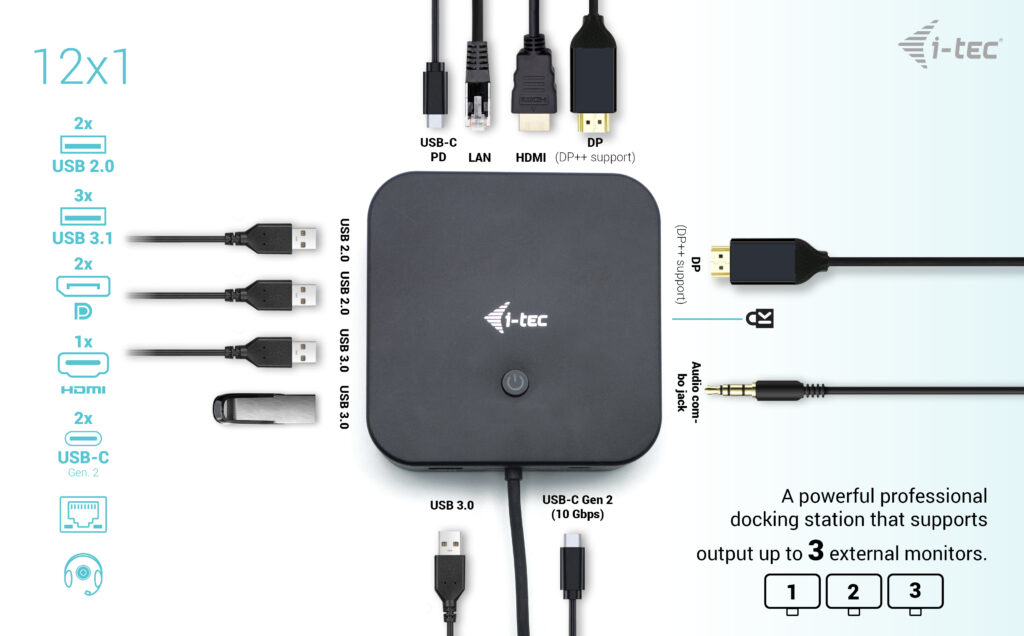 I-TEC USB-C HDMI+2X DP CHARGER thumbnail