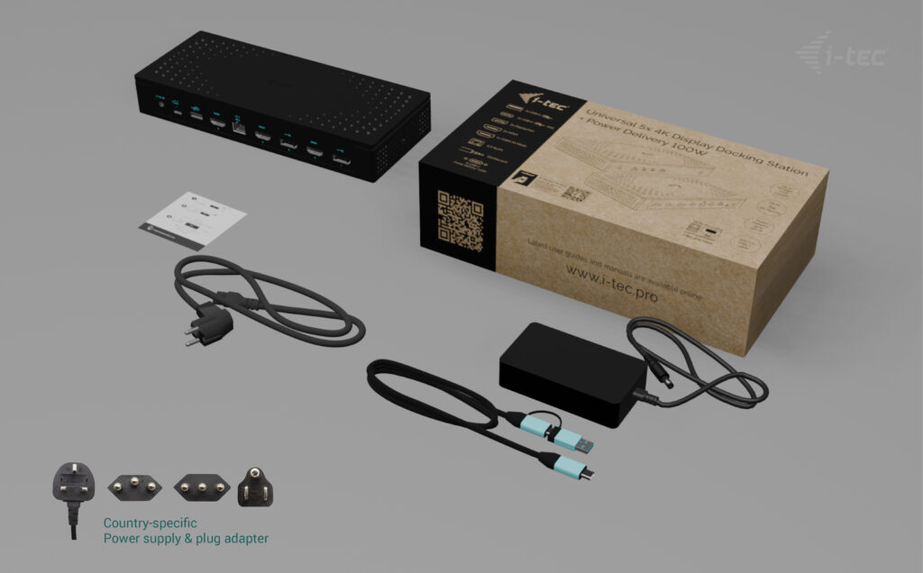 ITEC  Universal 5 x 4K/60Hz Display Docking Station + Power Delivery 100W CA5MONITORDOCKPDUK thumbnail